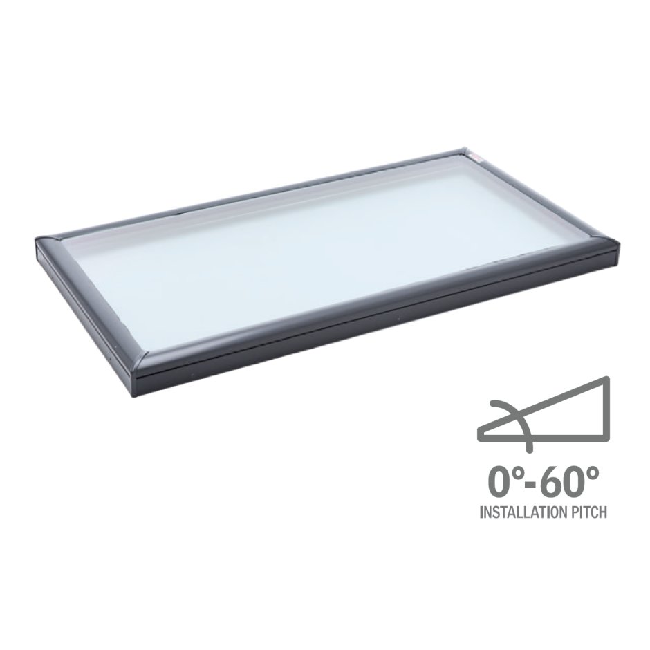 Flat roof fixed skylight